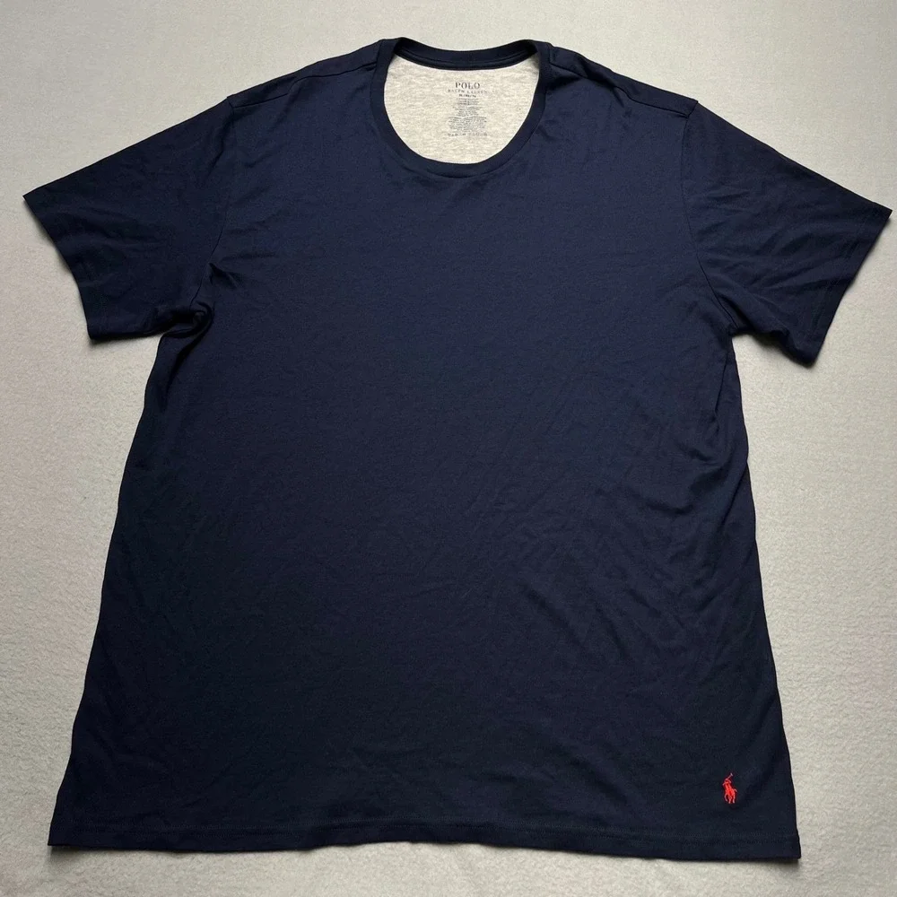 Polo Ralph Lauren Men XL Supreme Comfort T-Shirt Navy Blue Red Pony Cotton Modal